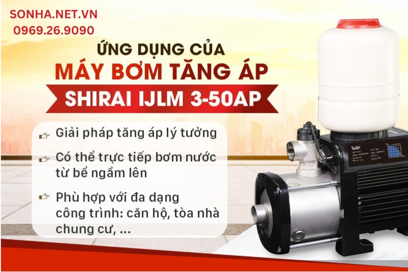 Ứng dụng của m&aacute;y bơm tăng &aacute;p Shirai IJLm 3-50AP