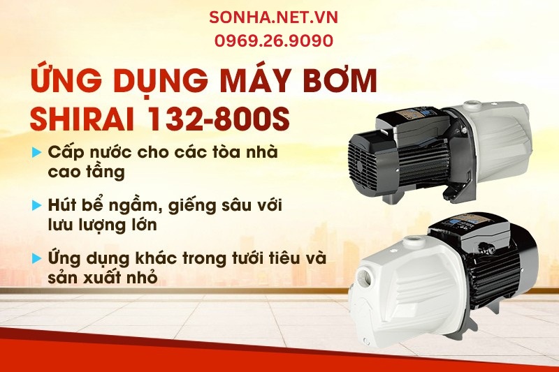 Ứng dụng nổi bật của m&aacute;y bơm JLm 132-800S