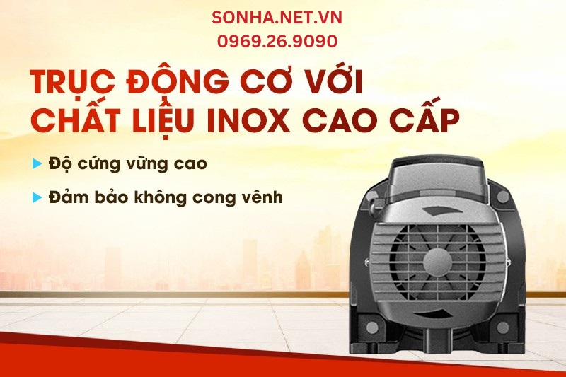 Trục động cơ được l&agrave;m từ inox cao cấp
