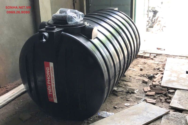 H&igrave;nh ảnh thực tế bồn tự hoại septic ngang Tiền Phong