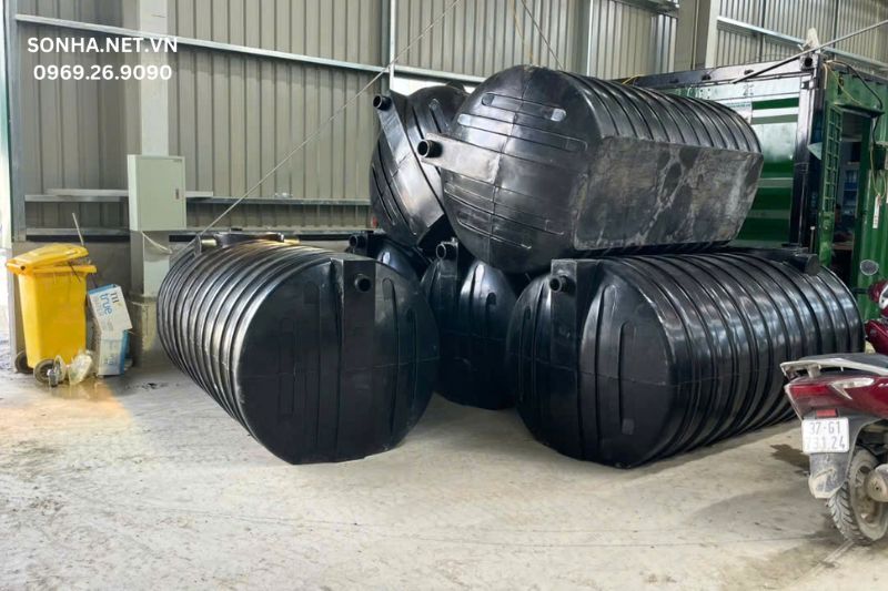H&igrave;nh ảnh thực tế bồn tự hoại septic ngang Tiền Phong