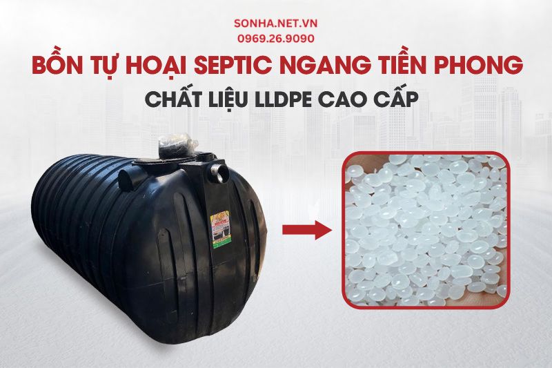 Bể tự hoại septic Tiền Phong được l&agrave;m từ nhựa LLDPE cao cấp
