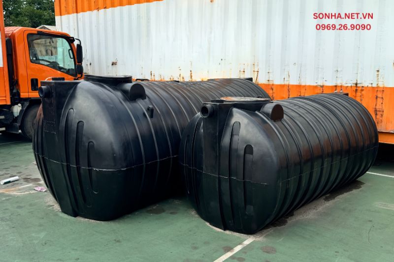 H&igrave;nh ảnh thực tế bồn tự hoại septic ngang Tiền Phong