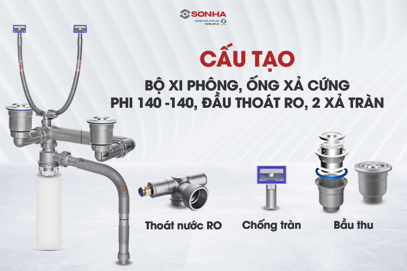 Hệ thống tho&aacute;t nước của chậu rửa b&aacute;t đ&oacute;ng vai tr&ograve; v&ocirc; c&ugrave;ng quan trọng, đảm bảo vệ sinh v&agrave; sự tiện lợi trong qu&aacute; tr&igrave;nh nấu nướng, dọn dẹp h&agrave;ng ng&agrave;y. Tuy nhi&ecirc;n, sau một thời gian sử dụng, c&aacute;c bộ phận c&oacute; thể xuống cấp, g&acirc;y ra t&igrave;nh trạng r&ograve; rỉ, tắc nghẽn kh&oacute; chịu. Việc trang bị một sản phẩm chất lượng ngay từ đầu hoặc thay thế kịp thời l&agrave; giải ph&aacute;p tối ưu nhất. Bộ xi ph&ocirc;ng, ống xả cứng bồn rửa b&aacute;t đ&ocirc;i XP140+ RO + 2 tr&agrave;n ch&iacute;nh l&agrave; lựa chọn ho&agrave;n hảo, mang đến độ bền vượt trội v&agrave; hiệu quả tho&aacute;t nước tối đa cho căn bếp của bạn. Giới thiệu bộ xi ph&ocirc;ng, ống xả cứng phi 140 - 140, đầu tho&aacute;t RO + 2 xả tr&agrave;n T&ecirc;n sản phẩm Bộ xi ph&ocirc;ng, ống xả cứng bồn rửa ch&eacute;n đ&ocirc;i cao cấp tho&aacute;t nước nhanh, ngăn m&ugrave;i phi 140 - 140 + đầu tho&aacute;t RO + 2 xả tr&agrave;n D&ugrave;ng cho loại chậu rửa b&aacute;t Chậu rửa b&aacute;t 2 hố K&iacute;ch thước bầu r&aacute;c 140mm Vật liệu cấu th&agrave;nh Nhựa PP  L&agrave; một trong những linh phụ kiện chậu rửa b&aacute;t quan trọng, bộ xi ph&ocirc;ng ống xả cứng chậu rửa b&aacute;t đ&ocirc;i XP140+ RO + 2 tr&agrave;n sở hữu cấu tạo đầy đủ v&agrave; đồng bộ, bao gồm:  Cấu tạo bộ xi ph&ocirc;ng, ống xả cứng chậu rửa b&aacute;t đ&ocirc;i 2 bầu lọc r&aacute;c (ϕ140mm): Được l&agrave;m từ Inox v&agrave; nhựa PP, b&ecirc;n trong c&oacute; cốc lọc r&aacute;c s&acirc;u, gi&uacute;p giữ lại cặn bẩn hiệu quả. Hệ thống ống xả cứng: C&aacute;c đoạn ống nối thẳng bằng nhựa PP cứng c&aacute;p, dễ d&agrave;ng lắp đặt v&agrave; điều chỉnh cho ph&ugrave; hợp với vị tr&iacute; ống chờ. Cốc ngăn m&ugrave;i (Bẫy nước): Thiết kế h&igrave;nh chữ U nằm trong hệ thống ống xả, c&oacute; t&aacute;c dụng giữ nước để ngăn m&ugrave;i h&ocirc;i. Đầu chờ m&aacute;y lọc nước RO: Một ng&otilde; kết nối ri&ecirc;ng c&oacute; ren vặn, gi&uacute;p đấu nối ống xả của m&aacute;y lọc nước một c&aacute;ch nhanh ch&oacute;ng v&agrave; chắc chắn. 2 Ống xả tr&agrave;n: Dạng ống ruột g&agrave; mềm, linh hoạt, d&ugrave;ng để kết nối từ lỗ chống tr&agrave;n tr&ecirc;n th&agrave;nh chậu v&agrave;o hệ thống xi ph&ocirc;ng. Bộ gioăng cao su đồng bộ: Đầy đủ c&aacute;c gioăng đệm cho mọi điểm kết nối, đảm bảo k&iacute;n nước tuyệt đối, chống r&ograve; rỉ. Những ưu điểm vượt trội của bộ xi ph&ocirc;ng ống xả cứng XP140+ RO + 2 tr&agrave;n Tho&aacute;t nước nhanh, chống b&aacute;m bẩn Kh&aacute;c biệt ho&agrave;n to&agrave;n với loại ống ruột g&agrave; mềm, bộ xi ph&ocirc;ng XP140 + RO + 2 tr&agrave;n sử dụng hệ thống ống xả cứng chậu đ&ocirc;i bằng nhựa PP cao cấp. Thiết kế n&agrave;y tạo ra đường ống thẳng, &iacute;t gấp kh&uacute;c, gi&uacute;p d&ograve;ng nước chảy với tốc độ cao v&agrave; mạnh mẽ, cuốn tr&ocirc;i mọi cặn bẩn v&agrave; dầu mỡ. Nhờ vậy, hiện tượng nước tho&aacute;t chậm hay tắc nghẽn đường ống được giải quyết một c&aacute;ch triệt để.  Xi ph&ocirc;ng chống r&ograve; rỉ nước tối đa 2 đường ống xả tr&agrave;n chống ngập Bạn đ&atilde; bao giờ qu&ecirc;n tắt v&ograve;i nước v&agrave; lo sợ nước tr&agrave;n ra s&agrave;n nh&agrave;? Với 2 ống xả tr&agrave;n đi k&egrave;m, nỗi lo đ&oacute; sẽ ho&agrave;n to&agrave;n biến mất. Khi nước trong chậu d&acirc;ng l&ecirc;n đến lỗ tho&aacute;t tr&agrave;n, n&oacute; sẽ ngay lập tức được dẫn v&agrave;o hệ thống ống xả ch&iacute;nh, đảm bảo an to&agrave;n tuyệt đối, bảo vệ s&agrave;n nh&agrave; v&agrave; tủ bếp của bạn khỏi nguy cơ hư hỏng do ngấm nước. Ngăn m&ugrave;i h&ocirc;i tuyệt đối M&ugrave;i h&ocirc;i từ cống tho&aacute;t l&agrave; nỗi &aacute;m ảnh của nhiều 8Kbet888 cá cược thể thao. Bộ xi ph&ocirc;ng n&agrave;y được trang bị 2 bầu xi ph&ocirc;ng lớn, b&ecirc;n trong c&oacute; cốc lọc r&aacute;c bằng Inox gi&uacute;p giữ lại vụn thức ăn. Quan trọng hơn, thiết kế bầu chứa n&agrave;y lu&ocirc;n giữ lại một lượng nước sạch (c&ograve;n gọi l&agrave; bẫy nước), tạo th&agrave;nh một r&agrave;o cản vật l&yacute; vững chắc, ngăn chặn 100% m&ugrave;i h&ocirc;i từ đường ống bốc ngược trở lại.  Xi ph&ocirc;ng tho&aacute;t nước nhanh v&agrave; ngăn m&ugrave;i hiệu quả Chất liệu cao cấp Sản phẩm được chế tạo từ nhựa PP cao cấp, c&oacute; khả năng chịu được nhiệt độ cao từ nước n&oacute;ng, chống lại sự ăn m&ograve;n của dầu mỡ v&agrave; c&aacute;c h&oacute;a chất tẩy rửa th&ocirc;ng thường. C&aacute;c gioăng cao su tại điểm nối c&oacute; độ đ&agrave;n hồi cao, đảm bảo k&iacute;n kh&iacute;t tuyệt đối, chống r&ograve; rỉ nước hiệu quả trong suốt qu&aacute; tr&igrave;nh sử dụng. Khi n&agrave;o cần thay xi ph&ocirc;ng chậu rửa b&aacute;t? Đừng đợi đến khi xi ph&ocirc;ng g&acirc;y ra sự cố mới h&agrave;nh động. H&atilde;y thay thế ngay lập tức nếu bạn nhận thấy một trong c&aacute;c dấu hiệu sau: R&ograve; rỉ nước: Nước nhỏ giọt dưới gầm chậu, g&acirc;y ẩm mốc v&agrave; hư hại tủ bếp. Bốc m&ugrave;i h&ocirc;i: M&ugrave;i kh&oacute; chịu từ miệng cống tho&aacute;t d&ugrave; đ&atilde; vệ sinh kỹ lưỡng. Tho&aacute;t nước chậm: Nước r&uacute;t rất chậm, thường xuy&ecirc;n bị ứ đọng trong chậu. Ống xả đổi m&agrave;u, gi&ograve;n g&atilde;y: Ống nhựa cũ đ&atilde; l&atilde;o h&oacute;a, c&oacute; nguy cơ bị nứt vỡ bất cứ l&uacute;c n&agrave;o.  Dấu hiệu cần thay xi ph&ocirc;ng chậu rửa b&aacute;t Việc lựa chọn một bộ xi ph&ocirc;ng chất lượng kh&ocirc;ng chỉ l&agrave; một khoản đầu tư nhỏ m&agrave; c&ograve;n l&agrave; giải ph&aacute;p l&acirc;u d&agrave;i cho sự tiện nghi v&agrave; vệ sinh của kh&ocirc;ng gian bếp. Với cấu tạo th&ocirc;ng minh, chất liệu bền bỉ v&agrave; c&aacute;c t&iacute;nh năng tiện &iacute;ch, bộ xi ph&ocirc;ng, ống xả cứng bồn rửa b&aacute;t đ&ocirc;i XP140+ RO + 2 tr&agrave;n chắc chắn sẽ l&agrave;m h&agrave;i l&ograve;ng những kh&aacute;ch h&agrave;ng kh&oacute; t&iacute;nh nhất, giữ cho khu vực chậu rửa của 8Kbet888 cá cược thể thao bạn lu&ocirc;n kh&ocirc; r&aacute;o, sạch sẽ v&agrave; kh&ocirc;ng c&oacute; m&ugrave;i h&ocirc;i. Nếu bạn cần mua xi ph&ocirc;ng chậu rửa b&aacute;t, h&atilde;y gọi ngay đến Hotline: 0924 283 852, Trang Chủ Game Trực Tuyến Cổng Game 8kbet.com sẽ gi&uacute;p bạn t&igrave;m ra bộ xi ph&ocirc;ng ph&ugrave; hợp với chậu rửa b&aacute;t của 8Kbet888 cá cược thể thao m&igrave;nh.