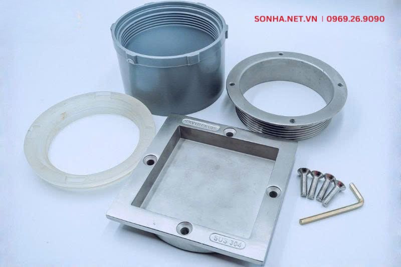 H&igrave;nh ảnh thực tế sản phẩm nắp chờ h&uacute;t bể phốt inox 304 ngăn m&ugrave;i