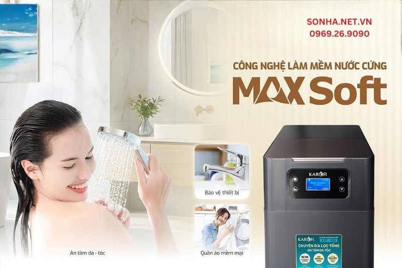 Hệ thống lọc tổng cao cấp Karofi KTF-P01 được trang bị c&ocirc;ng nghệ l&agrave;m mềm nước