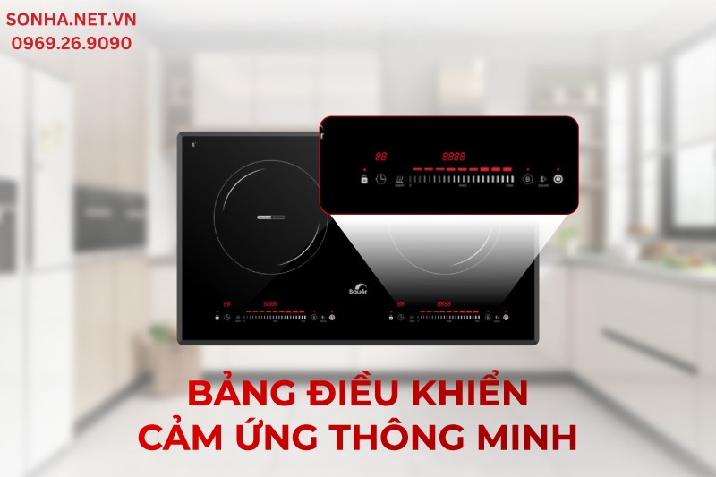 Bếp từ Bauer BE 3008SI sở hữu bảng điều khiển cảm ứng th&ocirc;ng minh