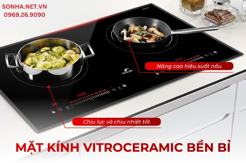 Bếp từ BE 3008SI sở hữu mặt k&iacute;nh bền bỉ, hiện đại