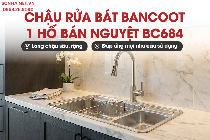 Chậu Bancoot BC684 với thiết kế s&acirc;u - rộng dễ d&agrave;ng sử dụng