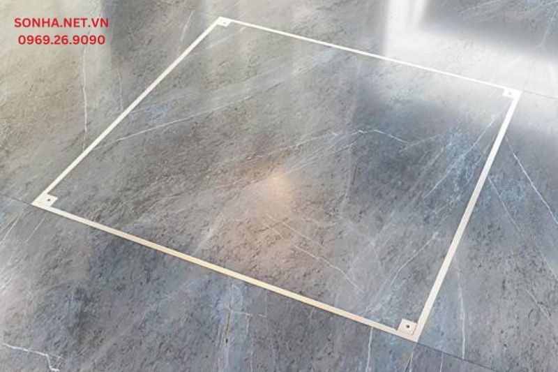 Ảnh thực tế nắp bể ngầm inox 304 âm sàn 1 viền
