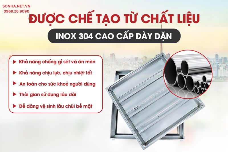 Nắp bể ngầm inox &acirc;m s&agrave;n K80T3 được sản xuất từ inox 304 chống ăn m&ograve;n