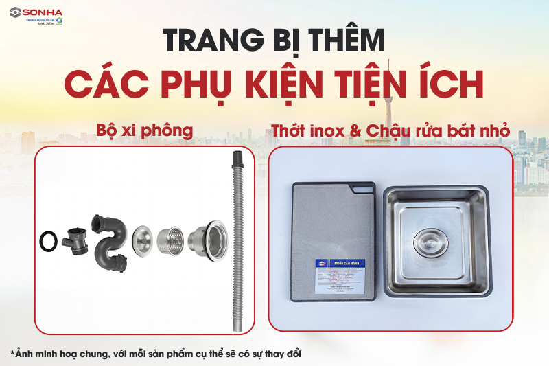 Chậu rửa b&aacute;t Kagol K7846-304 được trang bị nhiều phụ kiện