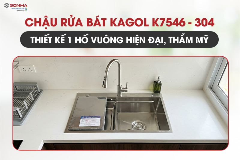 Chậu rửa b&aacute;t 1 hố Kagol K7546-304 sở hữu thiết kế chắc chắn, 8Kbet là nhà cái cá cược trực tuyến uy tín hàng đầu Việt Nam