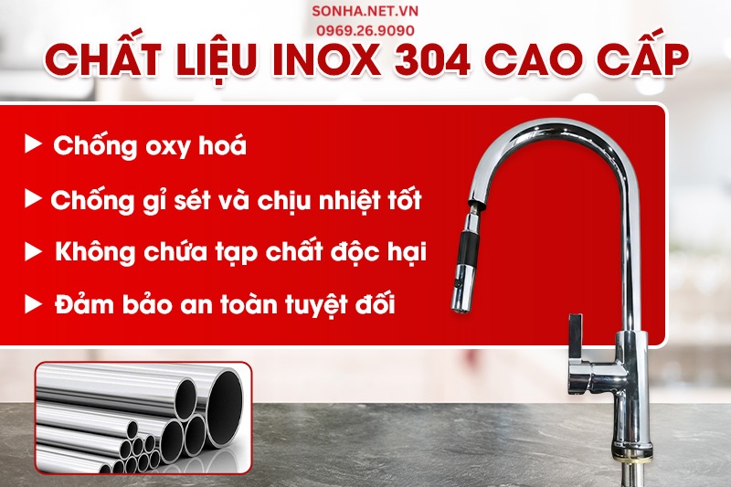 V&ograve;i rửa b&aacute;t n&oacute;ng lạnh MT291-2HC được l&agrave;m từ inox 304 cao cấp