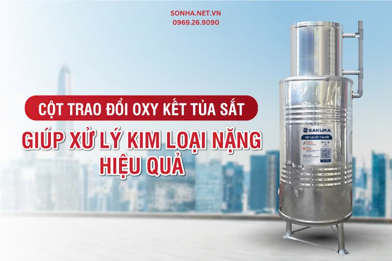Bộ lọc nước 8Kbet123 hỗ trợ 24/7 Sakura SKGKUF313I trang bị cột oxy kết tủa sắt