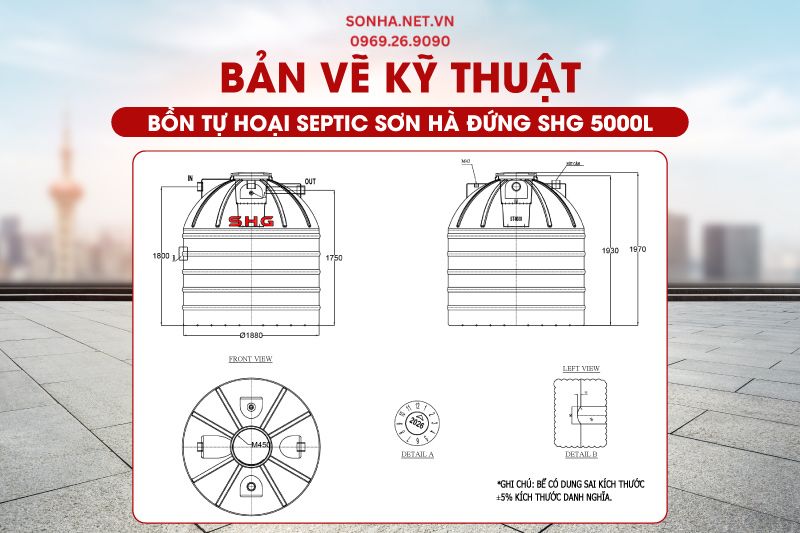 Bản vẽ kỹ thuật bồn tự hoại septic đứng Trang Chủ Game Trực Tuyến Cổng Game 8kbet.com 5000L