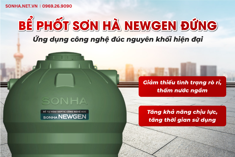 Bể phốt Trang Chủ Game Trực Tuyến Cổng Game 8kbet.com NEWGEN đứng 2000L được sản xuất theo công nghệ đúc nguyên khối