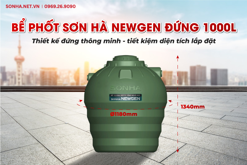 Bồn tự hoại septic Trang Chủ Game Trực Tuyến Cổng Game 8kbet.com NEWGEN 1000L c&oacute; thiết kế đứng nhỏ gọn