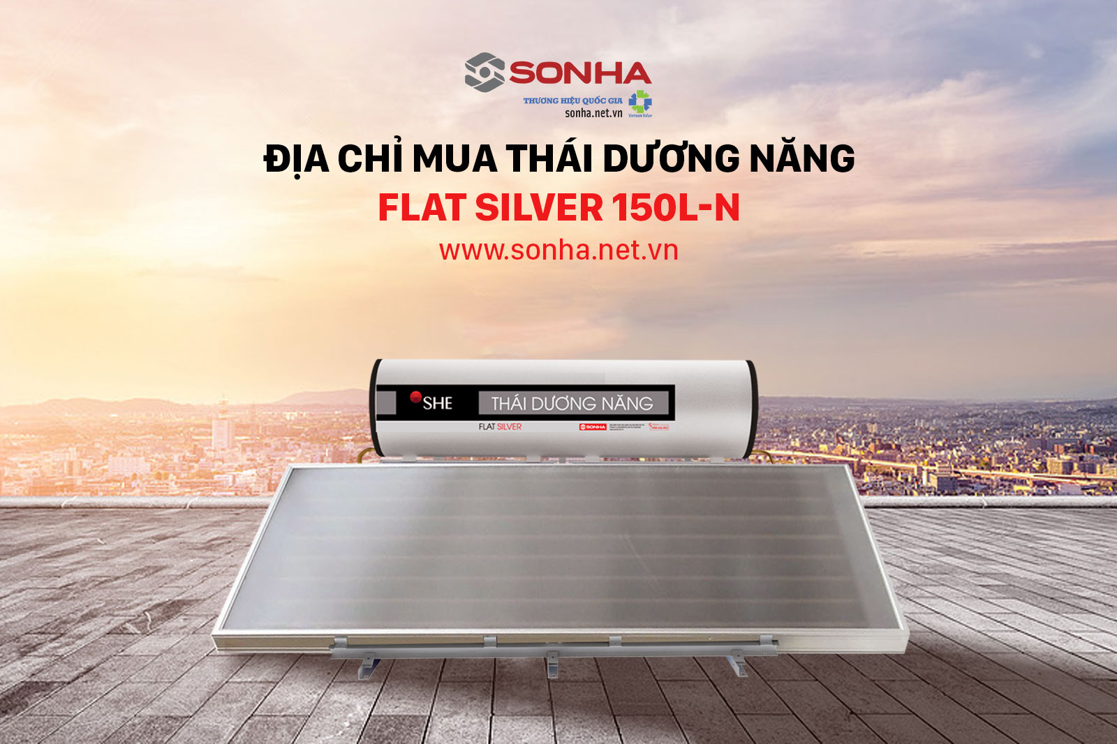 Địa chỉ cung cấp th&aacute;i dương năng Flat Silver 150L-N