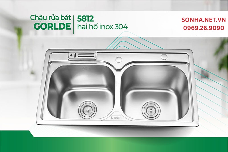 Chậu rửa b&aacute;t Gorlde 5812 thiết kế tiện &iacute;ch, gi&aacute; hợp l&yacute;