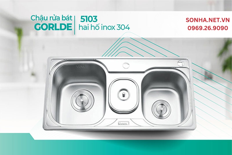 Chậu rửa bát Gorlde 5103 - Thiết kế tinh tế, tiện ích