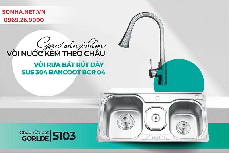 Tiện lợi khi sử dụng chậu Gorlde 5103 và vòi Bancoot BCR 04