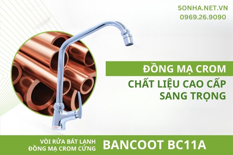 V&ograve;i Bancoot BC11A sang trọng, hiện đại do l&agrave;m bằng đồng mạ crom 