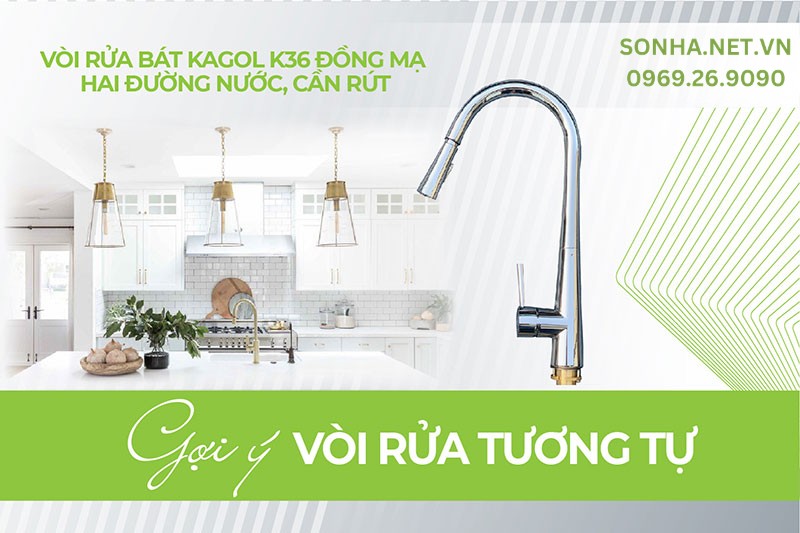 V&ograve;i chậu rửa b&aacute;t Kagol K36 sang trọng, tiện &iacute;ch căn bếp hiện đại
