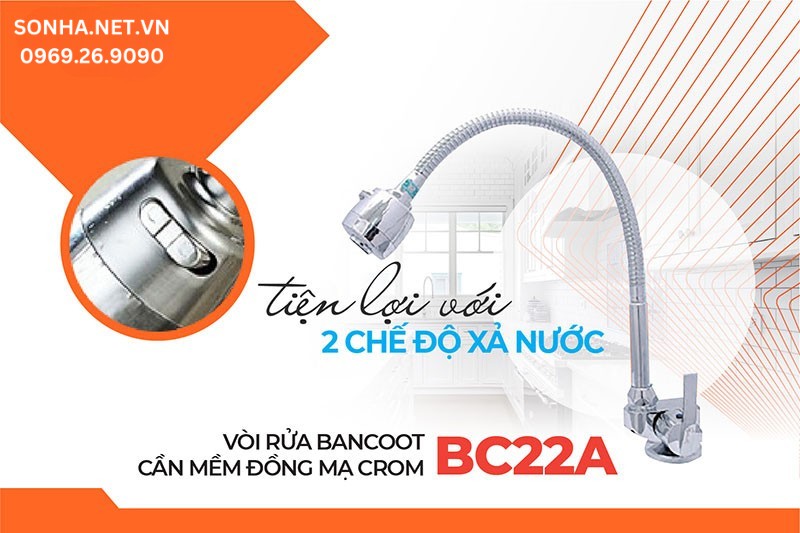 V&ograve;i Bancoot BC22A 2 chế độ xả nước tiện lợi 