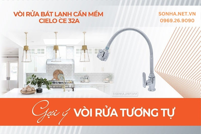 V&ograve;i rửa ch&eacute;n Cielo CE 32A chất liệu cao cấp, thiết kế tiện &iacute;ch