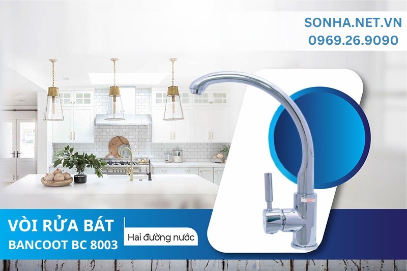 Si&ecirc;u phẩm v&ograve;i rửa b&aacute;t n&oacute;ng lạnh Bancoot BC 8003
