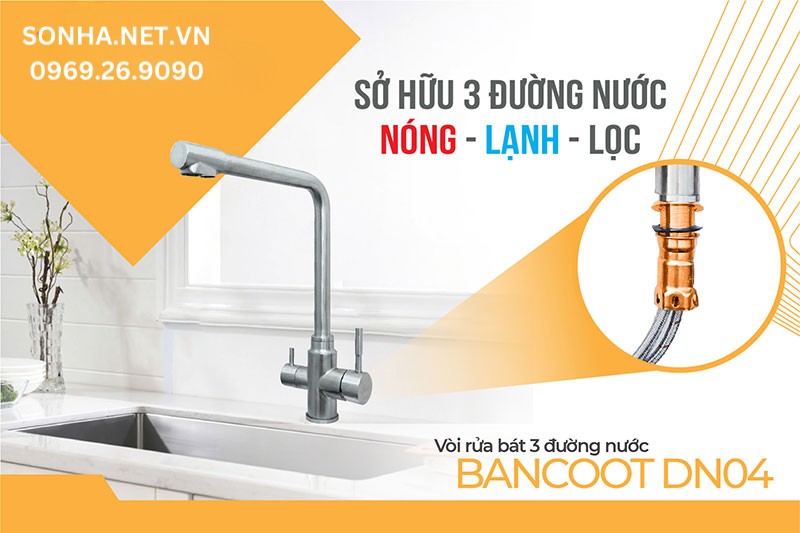 V&ograve;i Bancoot DN04 với chế độ 3 đường nước tiện lợi, tiết kiệm