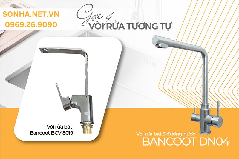 V&ograve;i rửa b&aacute;t Bancoot BCV 8019 hiện đại, trang nh&atilde;, 2 chế độ nước linh hoạt