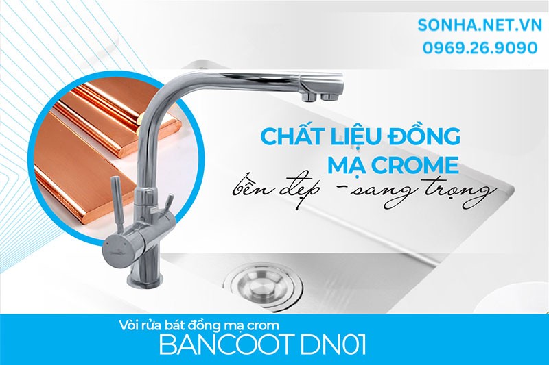 V&ograve;i Bancoot DN01 l&agrave;m từ đồng mạ crom n&ecirc;n bền đẹp, sang trọng
