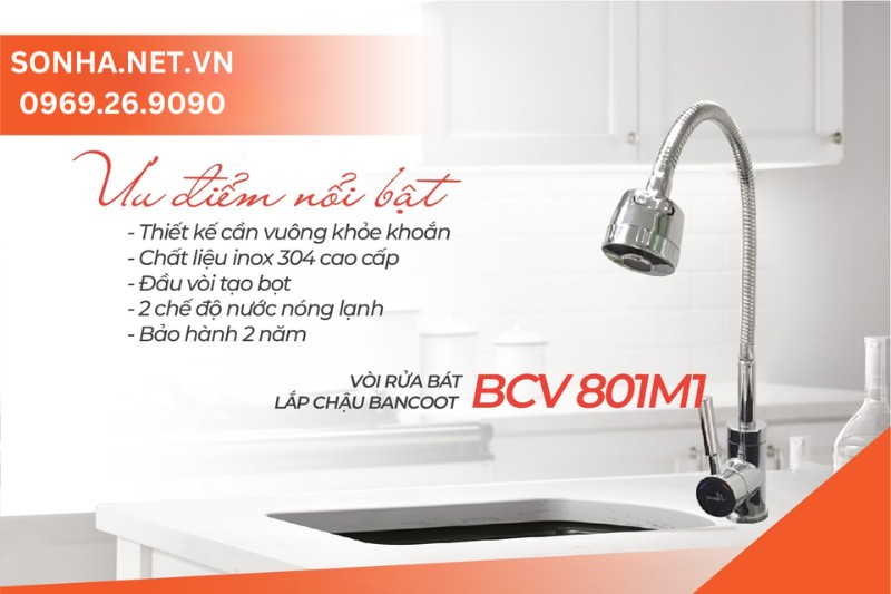 Ưu điểm của v&ograve;i rửa b&aacute;t Bancoot BCV 801M1
