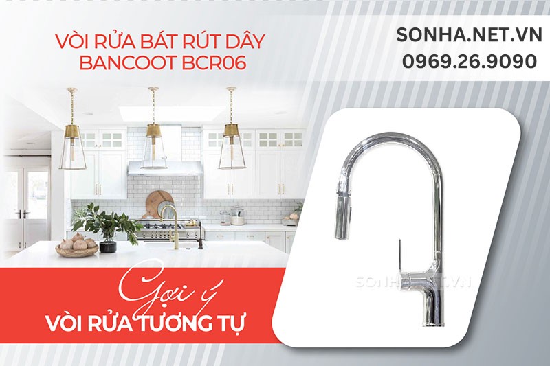 Vòi rửa bát rút dây Bancoot BCR06 tiện lợi sử dụng, chất liệu cao cấp