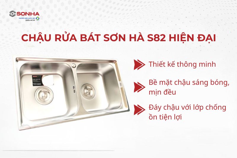 Chậu rửa b&aacute;t 2 hố S82 sở hữu thiết kế th&ocirc;ng minh, ph&ugrave; hợp với mọi 8Kbet888 cá cược thể thao