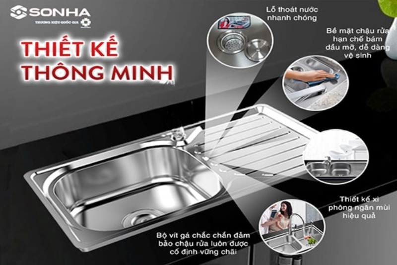 Bồn rửa ch&eacute;n inox Trang Chủ Game Trực Tuyến Cổng Game 8kbet.com S79 được thiết kế th&ocirc;ng minh, tiện &iacute;ch