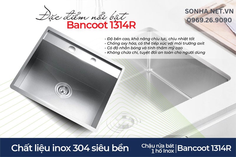 Chậu Bancoot 1314R được ưa chuộng nhờ 4 ưu điểm từ inox 304