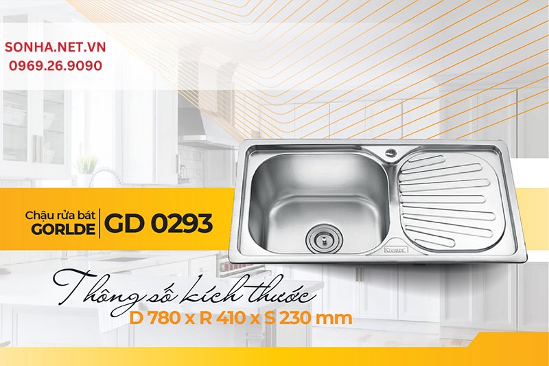 K&iacute;ch thước chậu Gorlde GD 0293 ph&ugrave; hợp với 8Kbet888 cá cược thể thao &iacute;t sử dụng