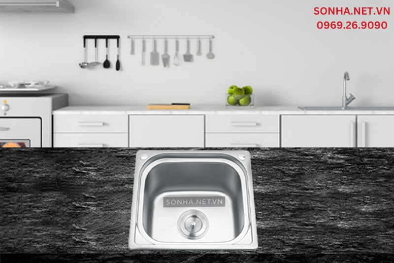 H&igrave;nh ảnh thực tế chậu rửa b&aacute;t 1 hố loại nhỏ Gorlde GD 011