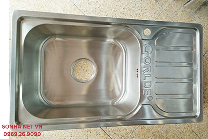 H&igrave;nh ảnh thực tế lắp bồn rửa ch&eacute;n đơn Gorlde GD 927