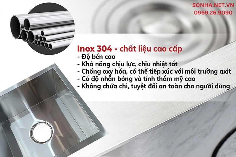 Chậu Gorlde G8 l&agrave;m từ inox 304 c&oacute; 5 ưu điểm nổi bật
