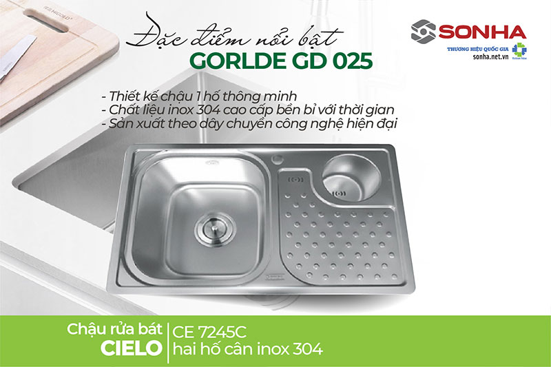 Ưu điểm bồn rửa ch&eacute;n Gorlde GD 025