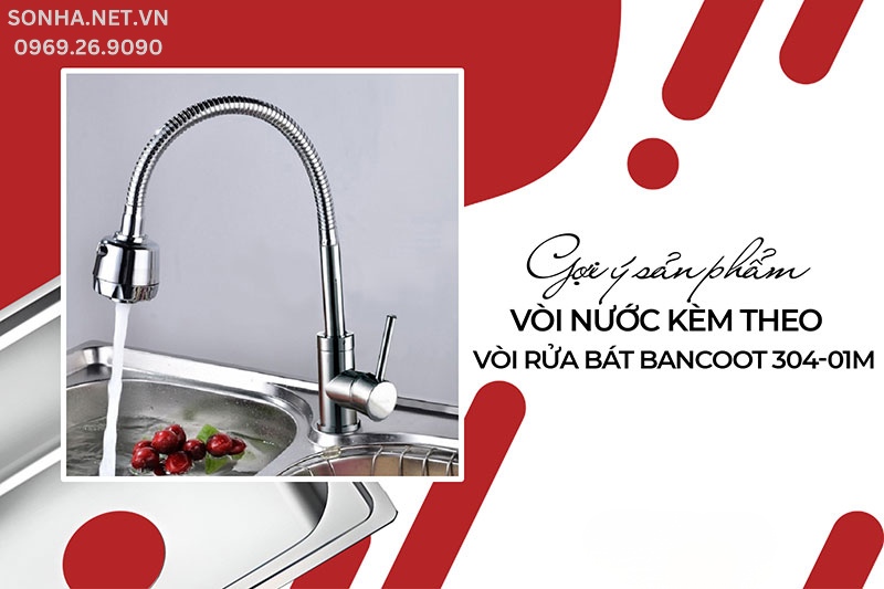 Bộ đ&ocirc;i tuyệt hảo lắp đặt c&ugrave;ng nhau chậu GD 918 v&agrave; v&ograve;i Bancoot 304-01M