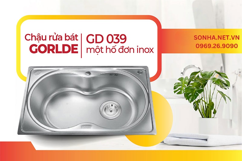 Chậu rửa 1 hố Gorlde GD 039 hiện đại, bền đẹp