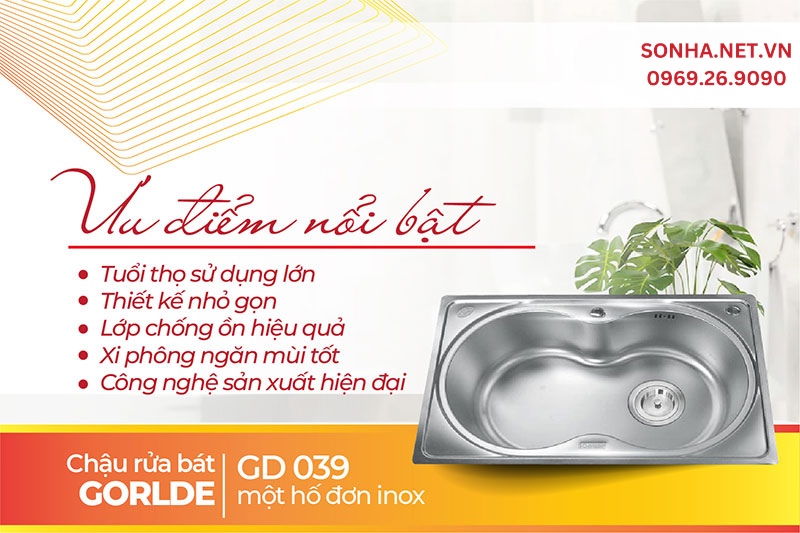 5 ưu điểm vượt trội chậu Gorlde GD 039 được ưa chuộng