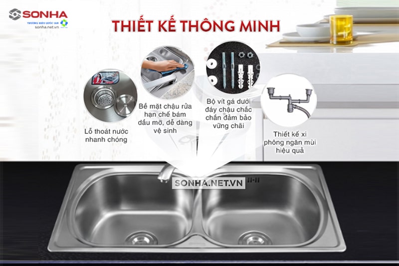 Chậu rửa chén Trang Chủ Game Trực Tuyến Cổng Game 8kbet.com 2H 860 có thiết kế thông minh