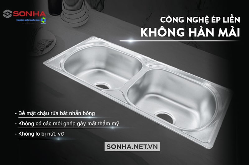 Chậu rửa inox Trang Chủ Game Trực Tuyến Cổng Game 8kbet.com 2H 860 sử dụng công nghệ dập liền không hàn mài