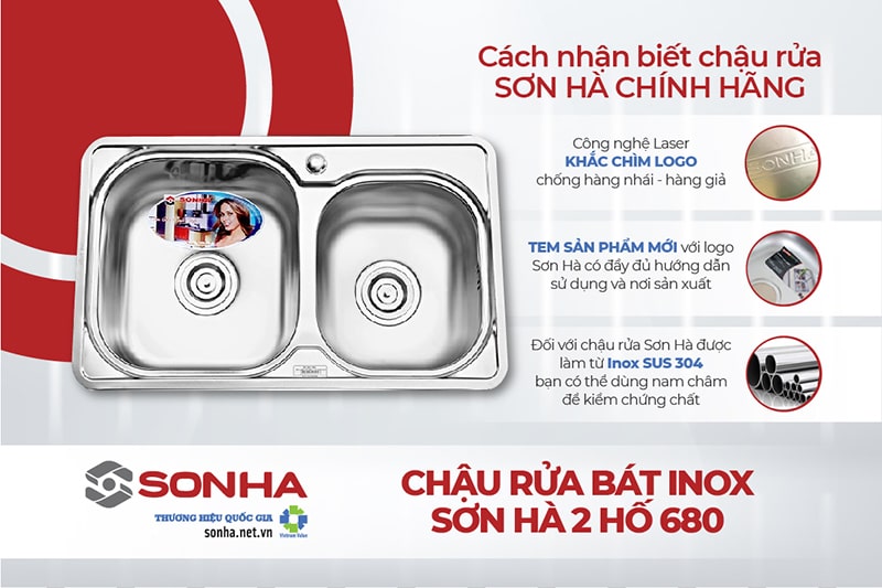 C&aacute;ch nhận biết chậu rửa b&aacute;t 680 ch&iacute;nh h&atilde;ng